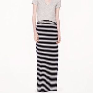 J. Crew blue/white striped maxi skirt